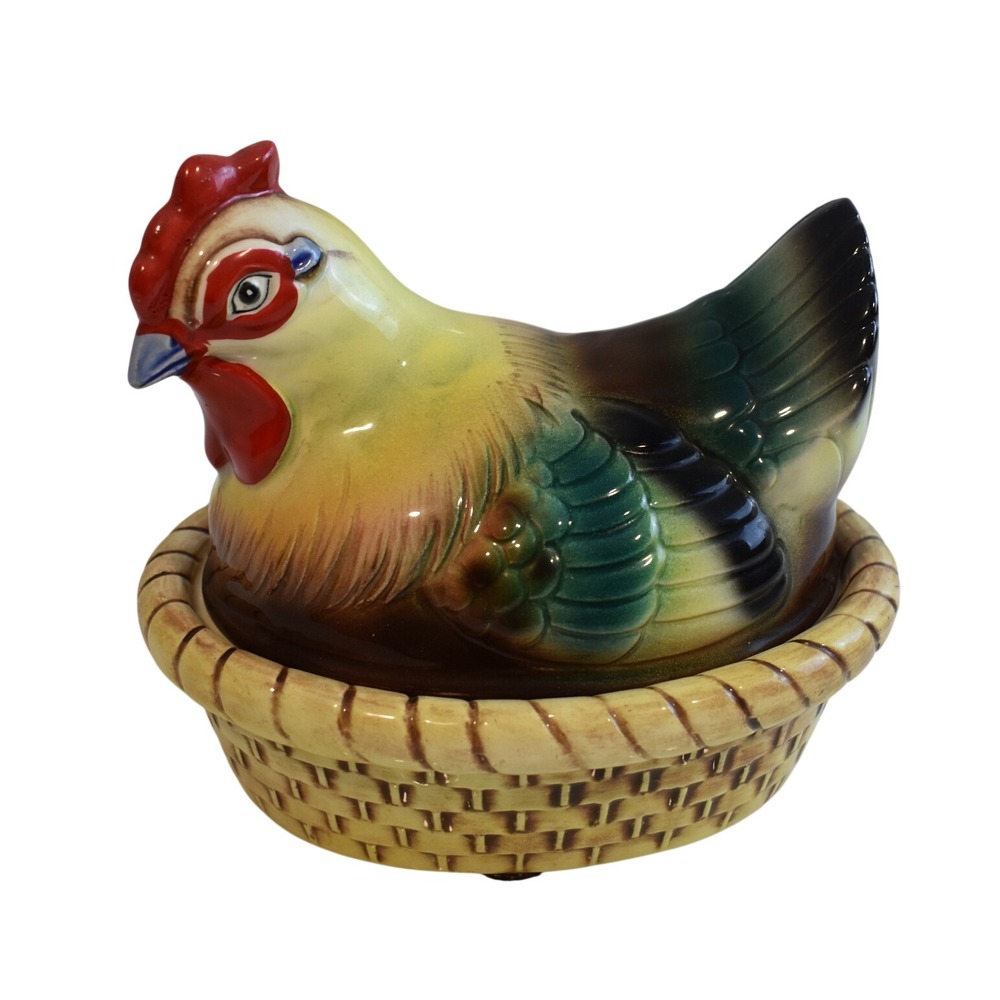 Hen on Nest Lidded Dish Unisex OS Multi Excellent Ceramic Farmhouse